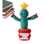 Générique Emotional Support Gift - Emotional Support Hook, Positive Potato Plush Knitted Encouragement Crochet Star Emotional Support with Positive Message