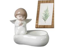 Générique Engel Kerzenhalter Keramik - Cherub Teelichthalter | Deko Engel Figur mit Votivkerzenhalter für Zuhause, Hochzeit, Festival & Tischdekoration