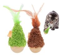 Générique Enrichment Toys for Cats - 2 Piece Exercise Ball Game for Active Cat and Player - Feline Lure and Distractor with Only, for Single Time Corner Play Apartment House