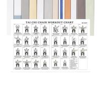 Générique Exercise Board on Chair, 30 x 45 cm Illustrated Full Body, Soft Movements Sitting Wall Poster, Fitness Stretching Mobility Balance Home Office Gym