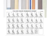 Générique Exercise Table on Chair, 30 x 45 cm Illustrated Whole Body - Sitting Program for Seniors, Fitness, Stretches, Mobility, Balance Home, Office, Gym