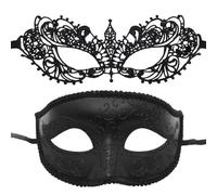 Générique Face Coverings for Couples, Masquerade for Couples, Mysterious Face Cover Set for Prom | Party Costume Accessories, Masquerade for Couples