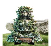 Générique Fairy Garden Stakes, Tree Man Earth Goddess Statue Stakes, Outdoor Accessories, 2D Acrylic Ground Insert for Flower Pots, Decorative Lawn Yard Patio Art Nature Inspired, Green
