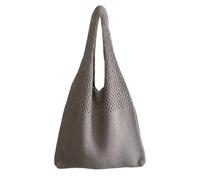 Générique Fairy Hobo Bag - Cotton Crochet Retro Beach Bag, Durable Casual Aesthetic Shoulder Tote | Bohemian Summer Travel Handbag, Dark Gray, Se référer au descriptif