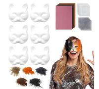 Générique Feline Masks for Creative Activities, Animal Costume with Eye Links - Costume Accessories for Christmas Parties, Family, Friends and Cosplay