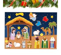 Générique Felt Nativity Scene - Seasonal Decoration Toy for Display, Felt Nativity Scene Project - for Passionate Families Collectors Indoor Party Craft Lovers
