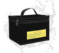 Générique Fireproof Battery Storage, Household Batteries Pouch, Heatproof Containers, Sturdy Material, Secure Closure, 8.46 x 5.71 x 6.5 inches, Perfect for Storing Dry Cells and Accessories, Black,