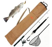Générique Fishing Rod Case | Large Storage Equipment with Adjustable Strap, Carrying Case for Rod and Accessories | for Men Fishermen Outdoors Lake Ice River Sea Boat and, 140 cm-55.1 inches, Se