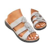 Générique Flat Platform Sandals for Women Platform Thick Sole Fashion Casual Back Strap Hollow Fish Mouth Sandals Women Summer Platform Wedges Sandal Heel Sandal, Color: gray, 39 EU Bred