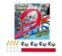 Générique Flexible Racing Circuit for | Flexible 4 Meters Roll Up Portable Educational Toy - Racing Car Track | for Birthday Halloween Easter Living Room Indoor Garden