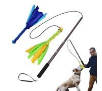 Générique Flirt Pole for Dogs, Extendable Pet Teasing Chasing Cane, Teaser Wand Pet Flirt Stick Pole, (Durable Design), Includes 2 Detachable Rope Tugs for Outdoor Exercise