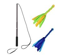 Générique Flirt Pole for Dogs, Extendable Teasing and Chasing Stick, Interactive Teaser Wand, Pet Stick Pole with 2 Detachable Rope Tugs, Ideal for Outdoor Exercise, and Training Activities