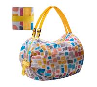 Générique Foldable Reusable Bags | Foldable Grocery Storage Bags, Organizer for Travel Bag in Very Strong Nylon with Strong Load Capacity, Ideal for School, Weekend, Beach, C, Se référer à la