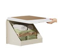 Générique Foldable Storage Box, Clothes Organizer Bin, 16.54x14.96in Space-Saving Design, Authentic Fabric Material, Easy Collapse Feature for College Dorm Laundry, Kitchen Entryway