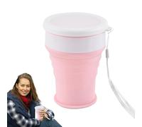 Générique Foldable Travel Mug, Water Cup, Portable Cup - Silicone Water Cups, Coffee Cups With Lid, 350ml Travel Camping Mug