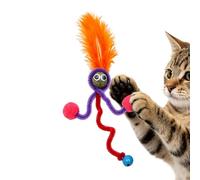 Générique Folding Anti-Bite Bell Cat Cane - Soft Enrichment Toy for Animals, Indoor Playing, Chewing, Exercise, Training, Enrichment, Exploration