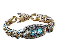 Générique For 8 Bead Jewelry Eyes Celestial Beads Bracelet Tibetan Transfer Rotating Nine Eyes Celestial Beads Bracelet Lucky Bracelet Couple With Beaded Jewelry, A, Copper, No Gemstone