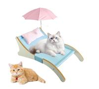 Générique For Cat Hammock All Seasons Breathable with Cushion | Mesh beach cat bed ideal for small animals, on the patio, in the garden, in the living room, on the balcony, at the
