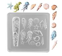 Générique Formen Nagelcharm - Wiederverwendbare Silikon-Skulpturform | Nagel- Mit Maritimem Motiv Epoxidharz | 3D-Maniküre-Design Salon & Heimgebrauch Transparent, Silikon, 1 Piece