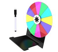 Générique Fortune Wheel with Stand, 30cm Game Wheel | 12 Slot Roulette Game with Erasable Marker Spinner Wheel for Corporate Events Fairs Fundraising