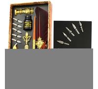 Générique Fountain Pen and Ink Set,Vintage Fountain Pen Kit | Upgraded Seal Stamp Kit with Spare Tips, Luxury Vintage Signature Pen Gift Set