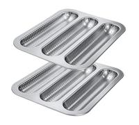 Générique French Baking Pan | 3 Cavity Non-Stick Perforated Baking Mould - 2 Piece French Baguette - for Daily Cooking and Outdoor Meal Preparation as well as for Cooking