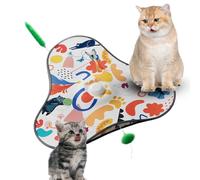 Générique Fun Cat Mat Interactive Rolling Accessory Rechargeable 2-in-1 Automatic Cat Toy for Home Travel Training Simulation Hunting Exercise