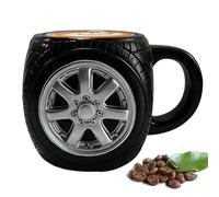 Générique Funny Coffee Mugs, Table Decoration for Drinks in the Shape of a 3D Tire | Non-Slip Grip Coffee Mug with 3D Tyre Texture - For Home, Bedroom, Kitchen, Office, Camping, Milk, Tea, Water