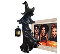 Générique Garden Statues | Witch Sculpture Faceless Halloween - Ghost Statue with LED Lighting and Vintage Decoration for Garden, Interior, Home, Lawn, Party and