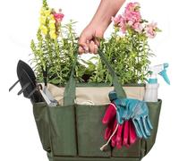 Générique Garden Tool Bag Organizer | Waterproof 8 Side Pockets Storage Tote | Tool Organizer Pouch | For Trowels Gloves Wrenches Scissors Planting Pruning Transplanting