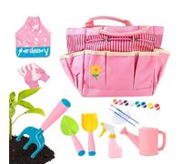 Générique Gardening Tools for Watering Can Gloves Shovel Rake - Garden Set for Girls Yard Tools for Little Ones - for Birthday, Holiday, Easter, Nursery, Backyard Garden and