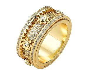 Générique Gear Ring - Mechanical Full Star Gem Silent Fidget Anti-Stress - Fidget Gear Ring | For Party Office Home School Meditation Outdoor Relaxation, Se référer au descriptif, Copper, No