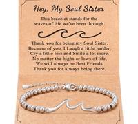 Générique Gift Wrist Connected Bracelet Elastic Rings Adjustable Silver Bead Chain Sister Bracelet Silver Beads Mum Men Lovers Multiple Choices Rings, one size, Metal, No Gemstone