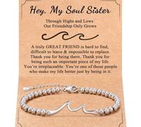 Générique Gift Wrist Connected Bracelet Elastic Rings Adjustable Silver Bead Chain Sister Bracelet Silver Beads Mum Men Lovers Multiple Choices Rings, one size, Metal, No Gemstone