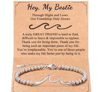 Générique Gift Wrist Connected Bracelet Elastic Rings Adjustable Silver Bead Chain Sister Bracelet Silver Beads Mum Men Lovers Multiple Choices Rings, one size, Metal, No Gemstone