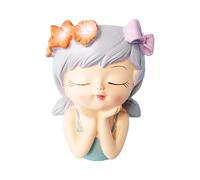 Générique Girl with Girl Face, Pot with Face | Runaway for Girls | Small Pots with Fairy Head, Girl Face, Beautiful Cactus Pot