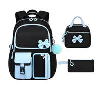 Générique Girls Backpack - 32 x 16 x 47 cm 3 Piece School Bag Set with Lunch Box, Blue, Se référer au descriptif, Refer to description