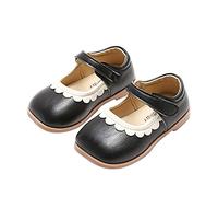 Générique Girls Black Winter Ankle Boots Cute Flat Solid Color Crochet Buckle Casual Comfortable Girl Multicolor Split Toe Ankle Boots, Black, 11.5 UK Child