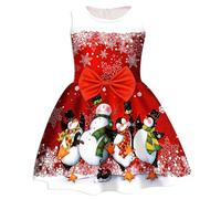 Générique Girl's Christmas Dress Princess Christmas Dress for Girls, Costume Dance Party, Princess Christmas for Children (Red, 1-2 Years)