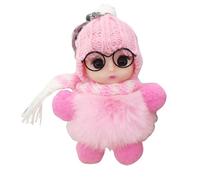 Générique Girls Key Pendants - A Cute Plush Trailer with Silhouette and Trailer | School Bag Decoration, Backpack, Ornament with Big Eyes Gift & Birthday Index, Pink / White, Se référer au descriptif