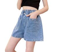 Générique Girls Tracksuit Set Cotton Jeans for Girls, New Denim Shorts for Big Boys, Casual Four Button Short Pants Girls Jogging Set, Bright blue, 13-14 Years