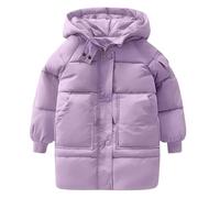 Générique Girls Warm Coat Size 1012 Quilted Hooded Jackets Windproof Warm Fashion Kids Short Jacket Chic, purple, 18-24 Months