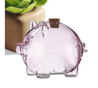 Générique Glass Jar Coins Bank, Money Saving Bank, Decorative Savings Pot in Pig Shape for Dressing Table Shelf, Commemorative Coins Container