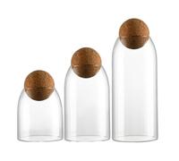 Générique Glass Jar with Lid | Clear Container | Set of 3 with Lid Multi-Use for Tea, Confectionery, Spices, Coffee and Salt