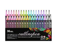 Générique Glitter Markers - 8/12/24/36 Pieces, Double Lines Glitter Gel Pen Set | Markers | Auto Markers for Glitter Doodle Drawing Scrap