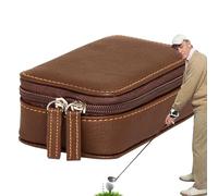 Générique Golf Travel Pouch - Portable Leather Golf Tees Holder, Waterproof Storage Organizer for Home Car Training Gift Father Golfer