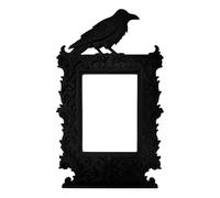 Générique Gothic Picture Frame, Vintage Spooky Decor, Antique Style Photo Holder, Black Ornate Design Accent for Halloween, Haunted House, Bedroom, Offices, Dorm, Classroom, 23.5x14.2x1.8 cm