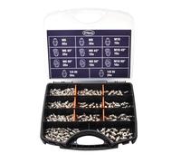 Générique Grease Nipple Assortment - Galvanized 25.5 x 21 x 4 cm | Fitting Kit, 270 Pieces Industrial Grease Nipple Set | Heavy Duty Accessories for Agricultural Machinery Bikes Trucks