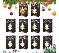 Générique Greeting Cards, Christmas Cards - 10 Gold Foil Greeting Cards, Christmas Cards, Stamped Christmas Cards, Holiday Postcards for New Year