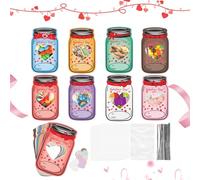 Générique Greeting Cards For - Heart Pattern Postcard For Candy Storage | DIY Valentine's Day Cards Pot Design - For Boys Girls Friends Friends